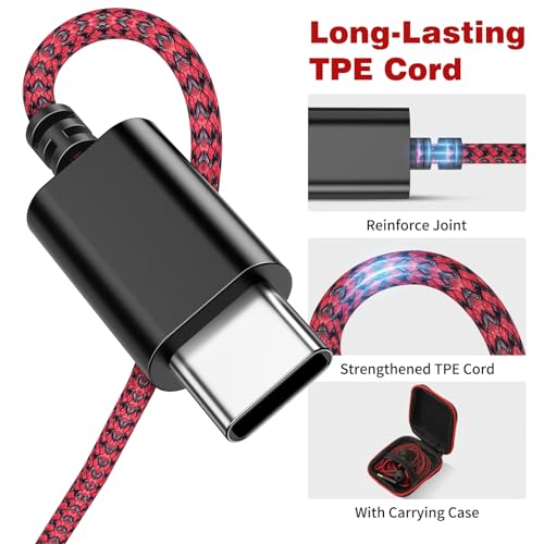 COOYA USB C Headphones Wired Earbuds for iPhone 18 Pro Max 17 16, BlackRed - color: BlackRed