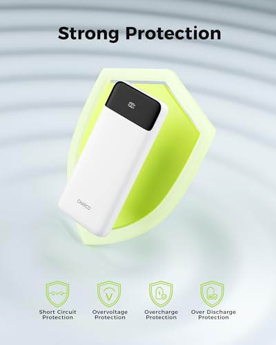 CHARCO Portable Charger Power Bank with Built in Cable 10000mAh - color: White