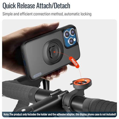 Bike Phone Mount,Aluminum Handlebar Out Front Bicycle Holder,Quick Lock - color: 【1st Gen】Handlebar Mount-Orange