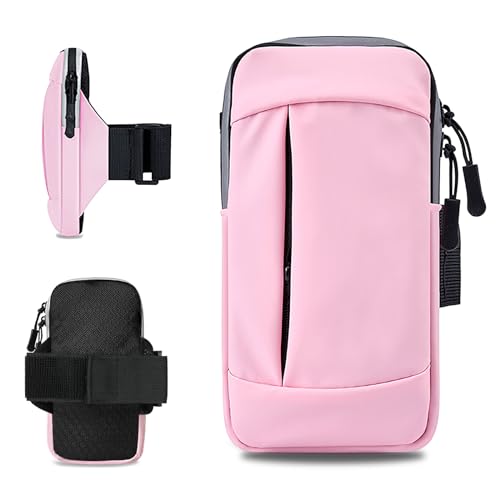 Phone Holder for Running Armband Cell Phone Holder for iPhone Armband 11 12 13 14 15 16e 16 17 Pro Max Xs Xr X 8 Plus Galaxy Ultra S26 Pouch,Exercise Sports Arm Band Sleeve Bag Fit Women Kids - color: 08-Pink