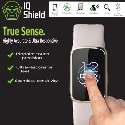 IQShield 6 Pack Screen Protector for Fitbit Luxe, Easy Install, Ultra Thin, Anti-Scratch, Anti-Bubble, Clear TPU Film - size: 0.75 INCH