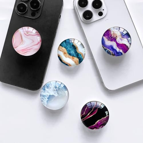 Clear Crystal Glitter Collapsible Phone Grip Stand, Universal Mobile Phone Holder for Smartphones and Tablets (Rose Gold Pink) - color: Rose Glod