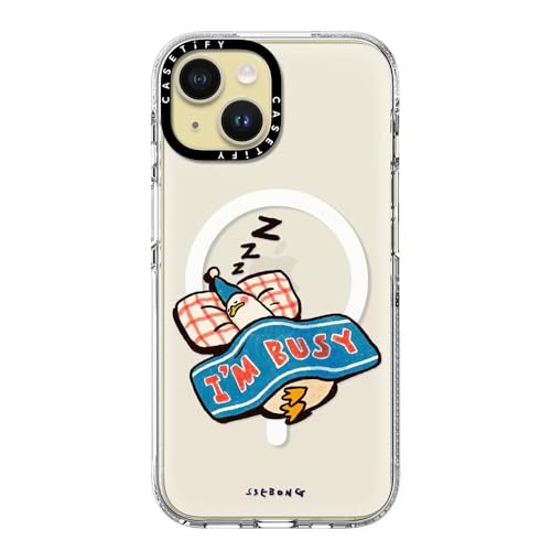 CASETiFY for iPhone 15 Case - Impact Clear Compatible with MagSafe | Not Yellowing | 6.6 ft. 3X Military Grade Drop Protection | I'm so busy | Clear - color: I'm so busy, size: Iphone 15 (6.1")