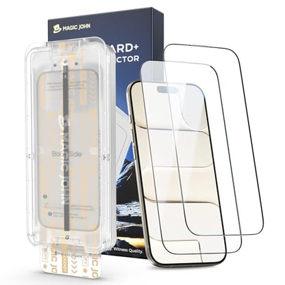 MAGIC JOHN 3rd Gen Upgraded for iPhone Air Screen Protector 6.5 Inch,HD Clear,Shatterproof Tempered Film,Auto Dust-Elimination,Bubble Free,Easy Installation,2 Pack - size: iPhone Air 6.5inch