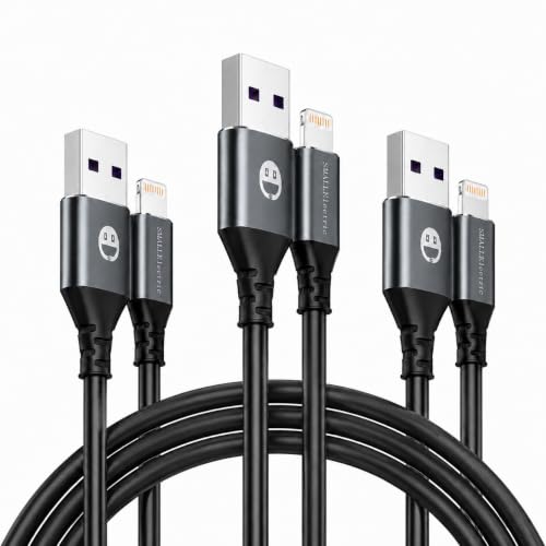 SMALLElectric 3 Pack MFi iPhone Charger 10ft Extra Long Lightning Cable - color: Gray, size: 10 Foot