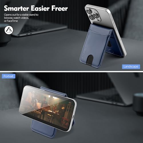 Shieldtop Compatible with MagSafe iPhone 14 Pro Wallet Case,Blue | 2 in 1 Detachable Magnetic,Credit Card Holder Slots,RFID Blocking,PU Leather,Kickstand,Flip Folio Phone Cover for Men & Women - color: Blue, size: iPhone 14 Pro 6.1"