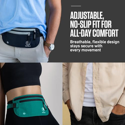 VENTURE 4TH Travel Money Belt, RFID Blocking Passport Holder - Purple - color: Purple