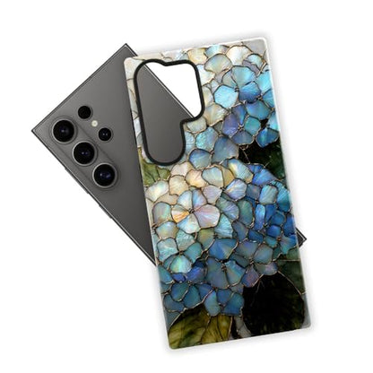 Compatible with Samsung Galaxy S26 Ultra Case,Glossy Case All-Round Protection Shockproof Anti-Scratches TPU Cover,Cases for Man Woman-Hydrangeas Bush Stained Glass - color: Hydrangeas Bush Stained Glass, size: Galaxy S26 Ultra