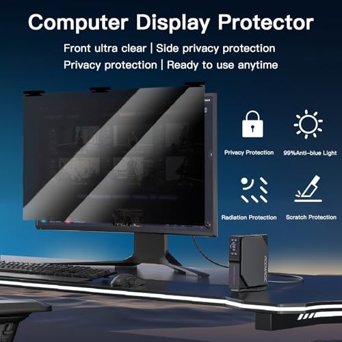 2 Pack Magnetic Hanging Computer Privacy Screen 22'' for 16:10 Aspect Ratio - color: 2 Pack Magnetic Hanging 22 Inch for 16:9