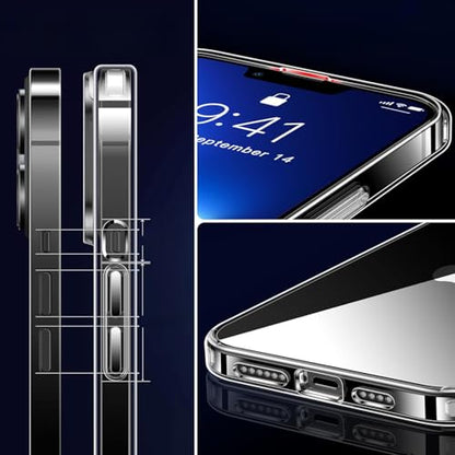 Shockproof Cheap TPU Bumper Clear Cell Phone Cases Compatible with Phone Models Transparent Case 16 15 14 Pro Max Crystal Clear (IP 16 6.1 Inch) - size: iP 16 6.1 Inch