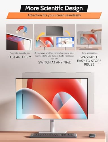 2 Pack- 32 Inch 16:9 Magnetic Privacy Screen for Frameless Computer Monitor - size: 32 Inch (Diagonal) - 16:9 Aspect Ratio