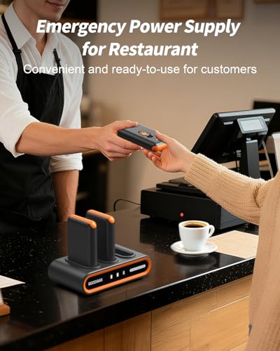 GOODaaa Portable Charger, 3-Pack 10000mAh Slim Power Bank Built in Cables - color: Black