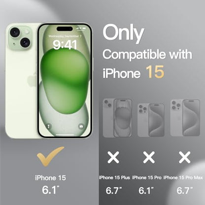 JETech Wallet Case for iPhone 15, Green | Shockproof PU Leather, Card Holder, Magnetic Flip Cover, Stand Feature, Full Camera Protection - color: Green