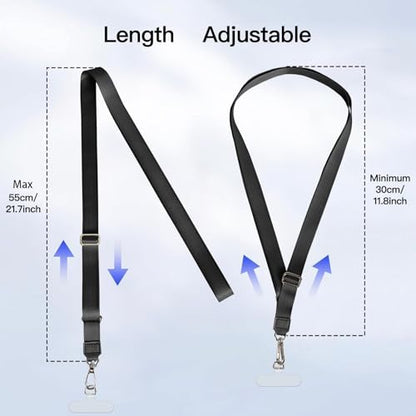 MOLOPPO 4 Phone Lanyards for Smartphone, Adjustable Crossbody Strap-Black - color: A1-4 Pack Black