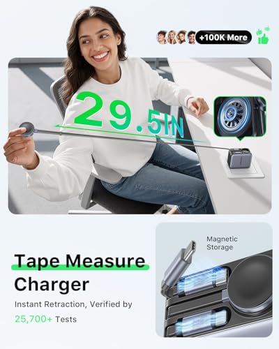 HERRBOLAI 30W 3 in 1 Retractable Charger, Wall Charger Block Fast Charging with Triple Retractable Charging Cables, Portable Travel Charger for iPhone 17-8, for Apple Watch, Air Pods, Samsung, iPad