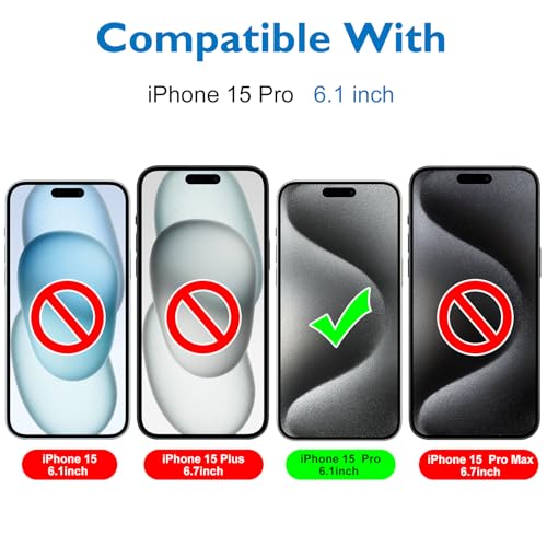 Mothca Matte Privacy Screen Protector for iPhone 15 Pro [6.1 inch] with Easy Installation Tool, Anti Spy Anti Glare Full Coverage Tempered Glass Film, Anti-Fingerprint, Case Friendly, Smooth as Silk