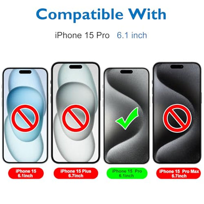 Mothca Matte Glass Screen Protector for iPhone 15 Pro (6.1 inch) Anti-Glare & Anti-Fingerprint Tempered Glass Clear Film, [Easy Installation Frame] Case Friendly, Bubble Free - Smooth as Silk