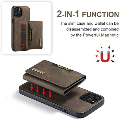 Leather Wallet Phone Cases Compatible with iPhone 14 Pro Max Case with Card Holder Men 6.7'' 2 in 1 Detachable Back Cover (Coffee,IP 14 Pro Max) - color: Coffee, size: IP 14 Pro Max