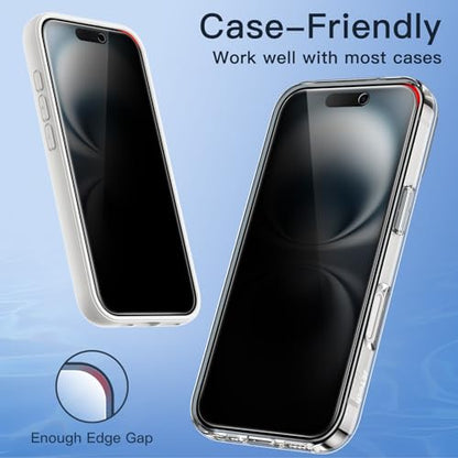 JETech Privacy Screen Protector for iPhone 16, 2-Pack - size: iPhone 16