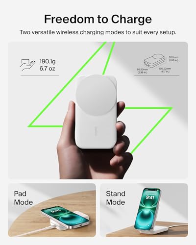 Belkin Qi2.2 25W Wireless 3 in 1 Foldable Fast Charging Station for iPhone - color: White