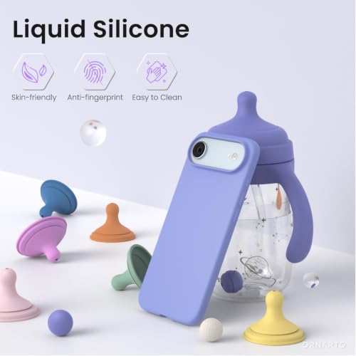ORNARTO for iPhone Air Case 6.5", Slim Liquid Silicone 3 Layers Soft Gel Rubber Shockproof Protective Cover with Anti-Scratch Microfiber Lining-Ice Blue - color: Ice Blue