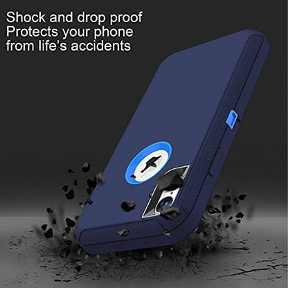MXX Compatible with iPhone Xr Case, 3-Layer Super Protective Full Heavy Duty Body Tough Rugged Bumper Cover, Shock & Dust Proof, Designed for Apple Xr Phone Case 6.1" Blue - color: Blue