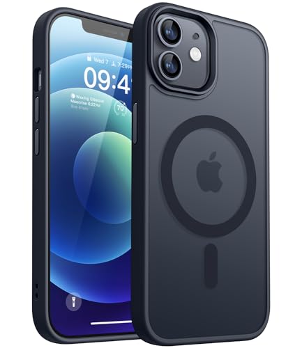 CANSHN Magnetic for iPhone 12 Case/iPhone 12 Pro Case, Black | Translucent Matte, Compatible with MagSafe, Heavy Duty Protection, Scratch Resistant, Slim Fit, Pocket Friendly - color: Matte & Black