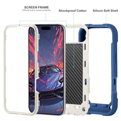 MARKILL Compatible with iPhone Air Case 6.5 Inch 2025 with 360 Degree Rotate Ring Stand, Military Grade Drop Protection Full Body Rugged Protective Case Kids Blue - color: Blue, size: iPhone Air 6.5"