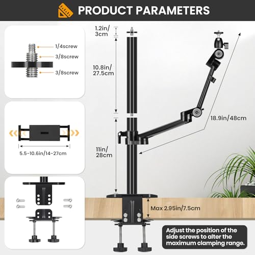TARION Camera Desk Mount Overhead DSLR Arm Stand Titanrig Lite Z - size: Desktop Mount Lite Z