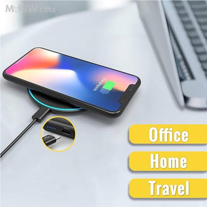 Fast Certified Wireless Charger pad Compatible with iPhone (17/16/15/14/13/12/X/8, Samsung (S26/S25/S24/S23/S22/S20/S10/S9/S8/Note8/9/10 & Other Wireless Charging Compatible Phones and Earphones