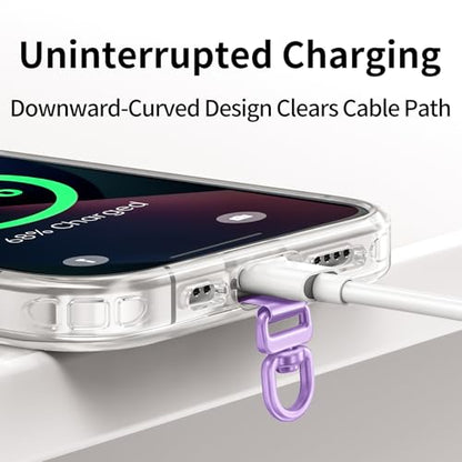 saxsion Phone Tether Tab & Lanyard Tab, 360° Swivel Clip - Ultra Thin Stainless Steel Universal Patch for All Phone Cases - color: Lilac*2
