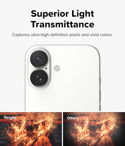 Ringke for iPhone 17 Camera Lens Protector [Camera Lens Frame Glass Black] - size: iPhone 17
