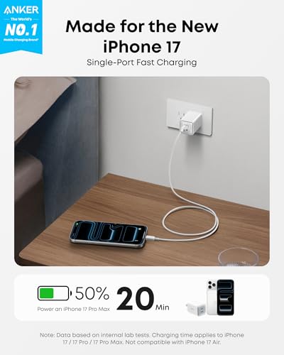 Anker Nano Phone Charger,47W Max 2-Port GaN Fast Charger USB C - color: white, size: 2.36 x 3.94 x 2.36 inche