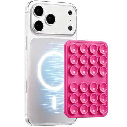 2026 Upgraded Magnetic Suction Sticky Phone Grip for Magsafe, Hot Pink - color: Hot Pink