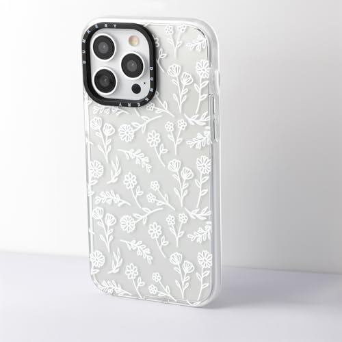 Dumkery Cute White Flowers Case Compatible with iPhone 14 Pro Max Clear Case, Floral Aesthetic Pattern, Soft TPU Full Body Protection Shockproof Slim Cases Cover for Girls Women - size: iPhone 14 Pro Max