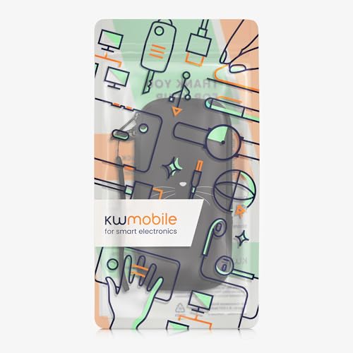 kwmobile Neoprene Sleeve for Smartphone Size XXL - 7" - Shock Absorbing Pouch Case - Protective Phone Bag - Meow Meow White/Black - style: Meow Meow 02-01