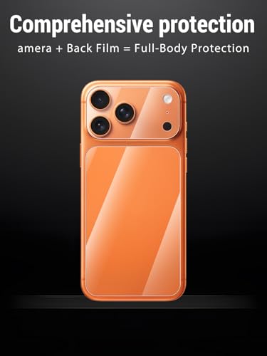 Protective film for iPhone 17 Pro Max, 3-Pack Camera Lens + 3-Pack Back Film Ultra Clear Anti-Scratch PET material Full-Body Protector, Thin & Flexible
