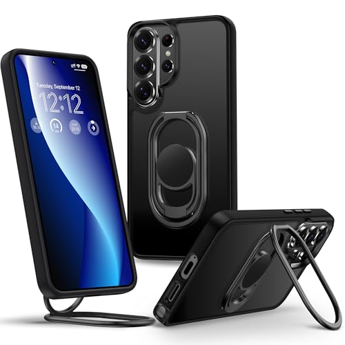 Shields Up for Samsung Galaxy S26 Ultra Case with Stand, Galaxy S26 Ultra Case with Double Ring Holder [Adjustable & Foldable] Protective Translucent Matte Cover for Samsung S26 Ultra - Frosted Black - color: Frosted Black, size: Galaxy S26 Ultra