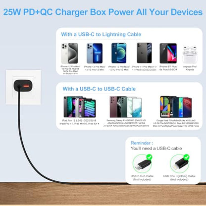 25W Samsung Charger Type C Fast Charging Block PD+QC Wall Plug Adapter for