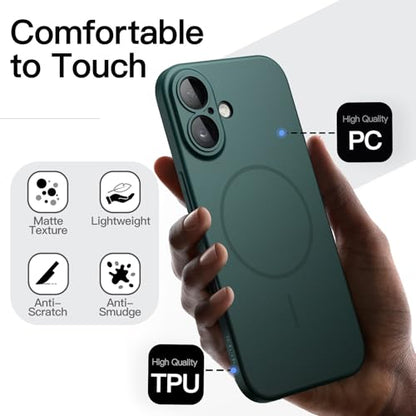 JETech Magnetic Slim Case for iPhone 17, Midnight Green - color: Midnight Green, size: iPhone 17