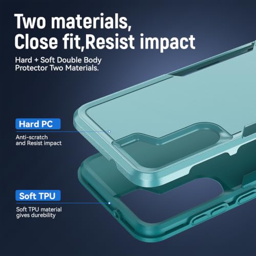 for Samsung Galaxy S23 Case with HD Screen Protector, Dual Layer Military Grade Drop Tested, Heavy Duty Rugged Shockproof Non-Slip Outdoor Protective Cover, Green - color: Green