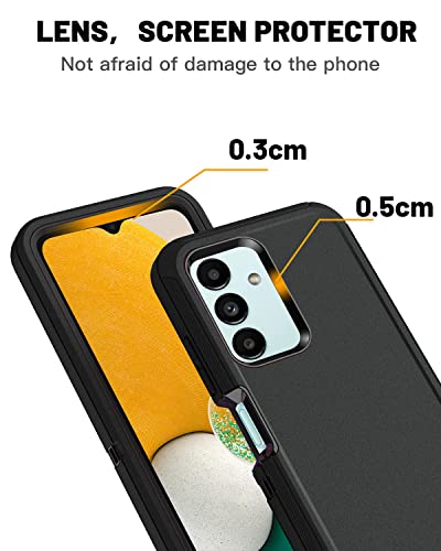 AICase for Galaxy A13 5G Case, Heavy Duty Drop Protection Full Body Rugged Shockproof/Dust Proof Military Protective Tough Durable Phone Cover for Samsung Galaxy A13 5G (Black/Belt Clip) - color: Black with Belt Clip