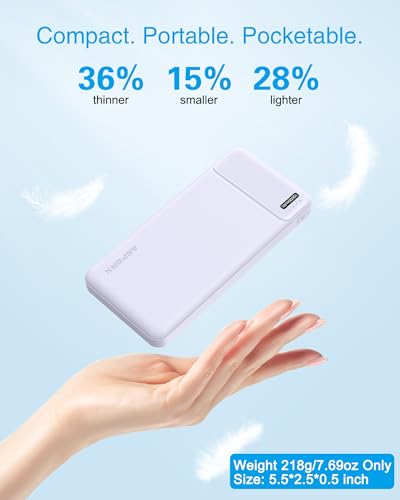 AsperX 2 Pack 10000mAh Portable Charger Dual USB Power Bank Battery Pack - color: Light blue+light purple