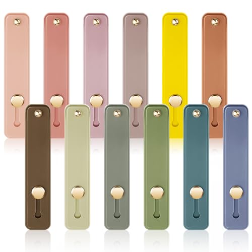 Weewooday 12 Pcs Phone Finger Strap, Retro Colors - color: Retro Colors