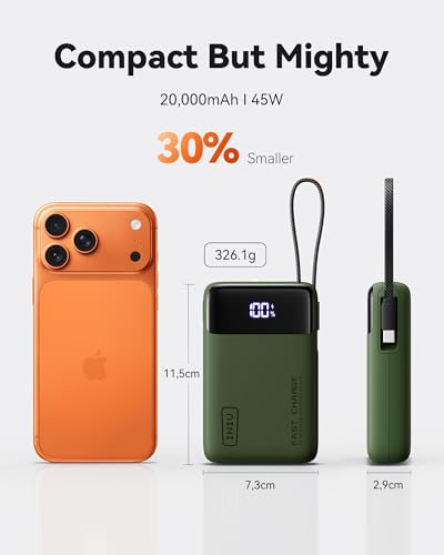 INIU Portable Charger, Smaller 45W Fast Charging Power Bank, 20000mAh Green - color: Green, size: 20000mAh