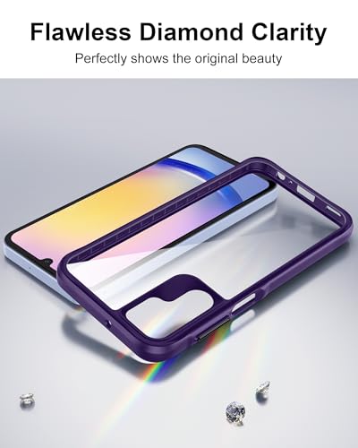 HOOMIL Case for Samsung Galaxy A25, Non-Yellowing, Drop Protection, Anti-Scratch Transparent Hard Back Phone Cover - Purple - color: Purple, size: A25 5G