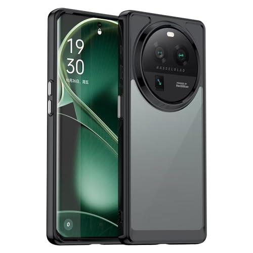 Case for Oppo Find X6 Pro Case, PGEM110 Case, Anti Yellowing Clear Hard PC Back & Soft TPU Bumper Protective Phone Cover for Oppo Find X6 Pro 5G Crystal Black