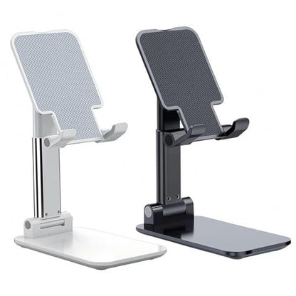 Meetuo 2 Pcs Cell Phone Stand for Desk Adjustable Desktop Phone Holder - color: Black+White