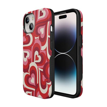 Casely iPhone 15 Plus Case | Love Song Remix | Ombre Hearts | Bold Protective Design | Compatible with MagSafe - color: Love Song Remix | Ombre Hearts