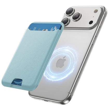 TWZKG for MagSafe Wallet, 3 Cards Holder, Slim Magnetic Phone Wallet for iPhone 17/16/15/14/13/12 Pro Max Plus Air Series,RFID Blocking Vegan Leather,SkyBlue - color: SkyBlue